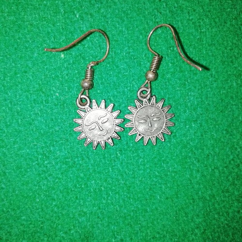 Bronze sun earrings new