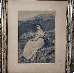 Κωνσταντίνος Φανέλλης (1791 — 1863) πίνακας κάρβουνο σε χαρτόνι.