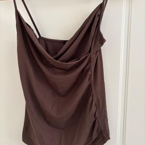 Toi&Moi medium blouse with thin straps brown and draped