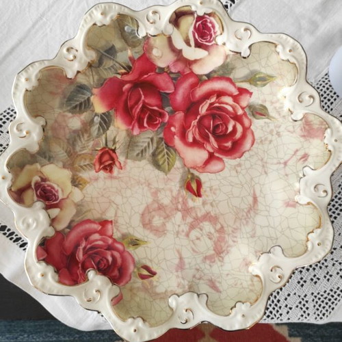 Serving platter for sweets like new, porcelain