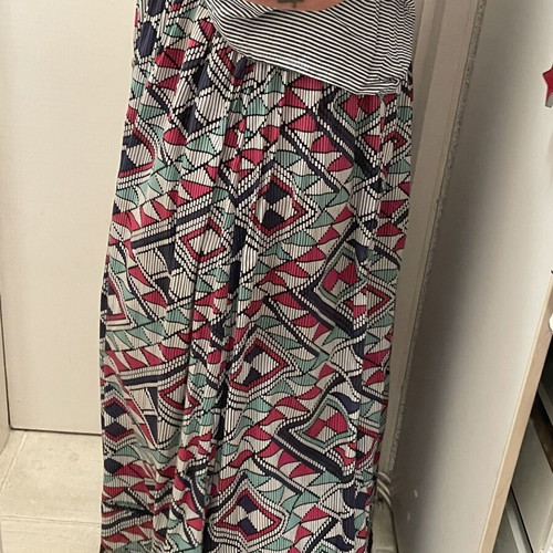 Maxi skirt with side zipper and lace, cotton, size L