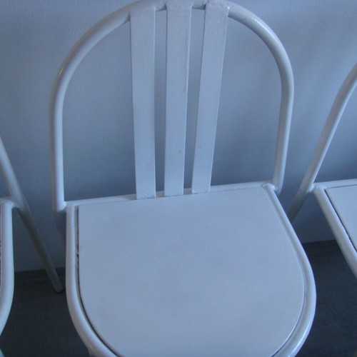 Kitchen chairs used, pack of 4, white