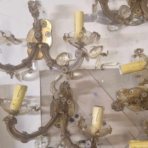 Wall lights used, set of 4, plastic vintage style