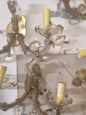 Wall lights used, set of 4, plastic vintage style