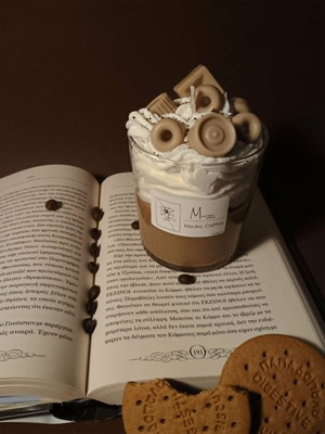 Mocha Coffee Handmade Scented Candle 250gr in Glass Container