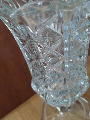 Italian glass vase with embossed design, new
