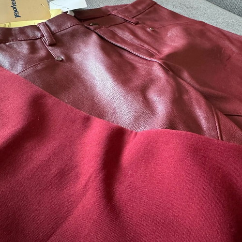 Leather pants burgundy new for 16-year-old girl