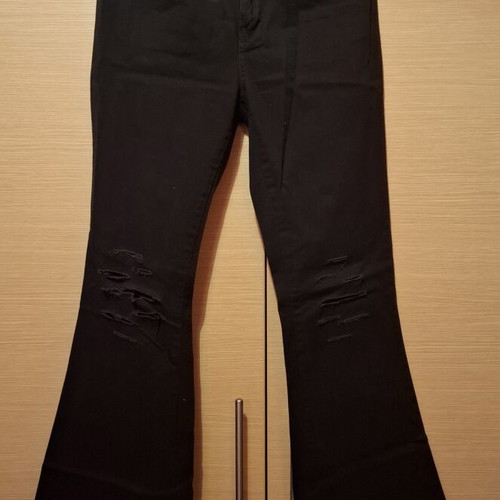 Pink Woman gabardine flare pants like new, black, size S
