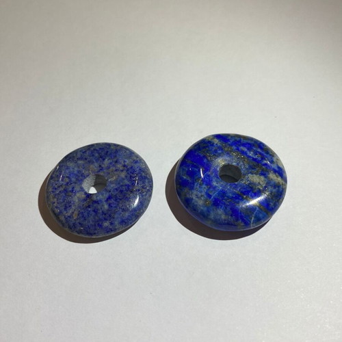 Lapis Lazuli donut-shaped polished set of 2, natural AA quality