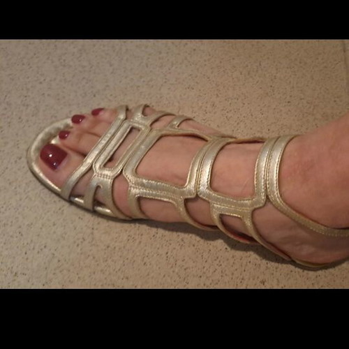 Cesare Paciotti gold platform sandals used, size 36.5