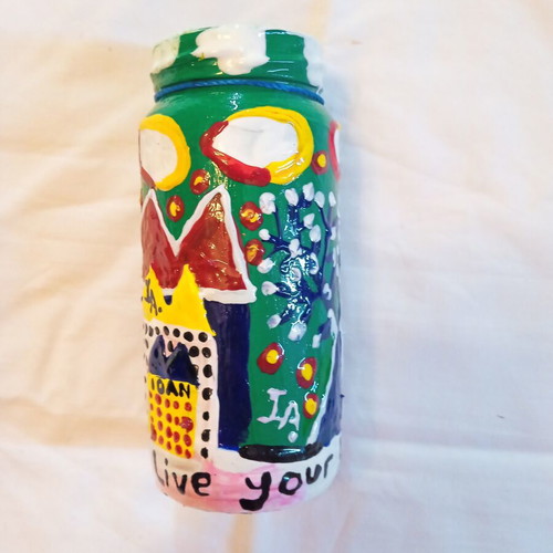 Handmade Green Summer Ioanart Glass Vase new