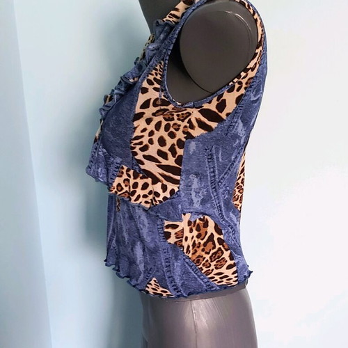 Women's bustier with leopard denim print like new