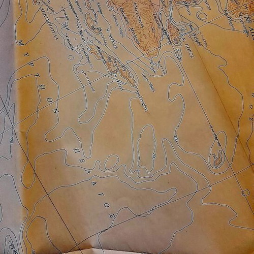 Vintage nautical map of Aegean Sea, Cyclades, Argosaronikos, Dodecanese, large 95x60