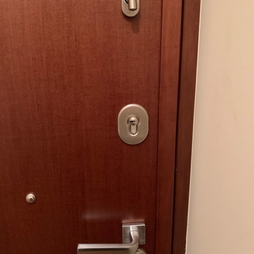 Siamo Doors security door used, exterior aluminum brown