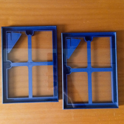 Set of 2 Blue Plastic Photo Frames like new, 13x18cm