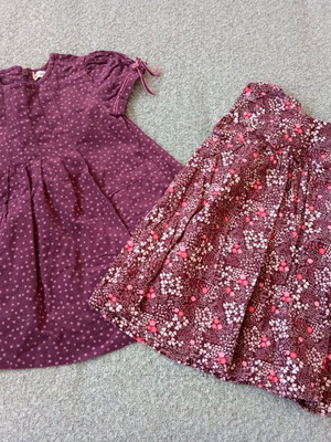 Cotton corduroy dresses like new, pack of 2 for 9-12 months