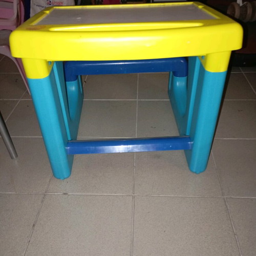 Desk used for child with board and storage space