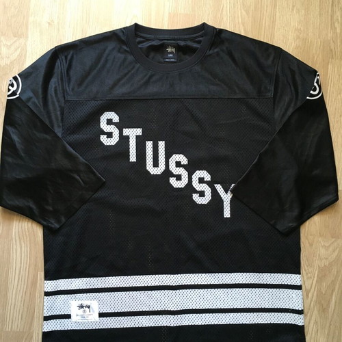 Stussy Mens Black Mesh Jersey All City Champion Large XL like new
