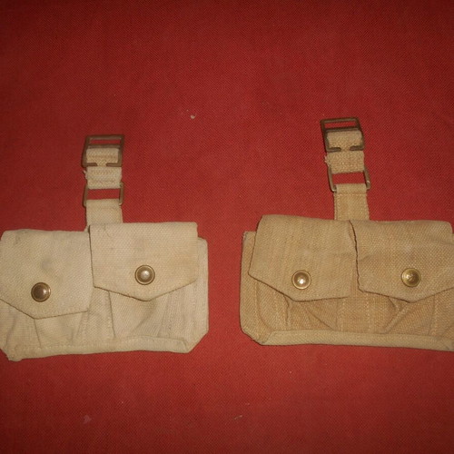 English Canvas Pouches for Lee-Enfield Cartridges used, 1943 WWII, set of 2