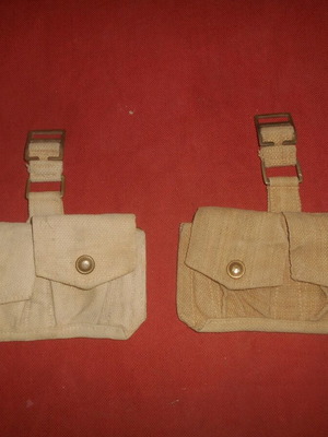 English Canvas Pouches for Lee-Enfield Cartridges used, 1943 WWII, set of 2