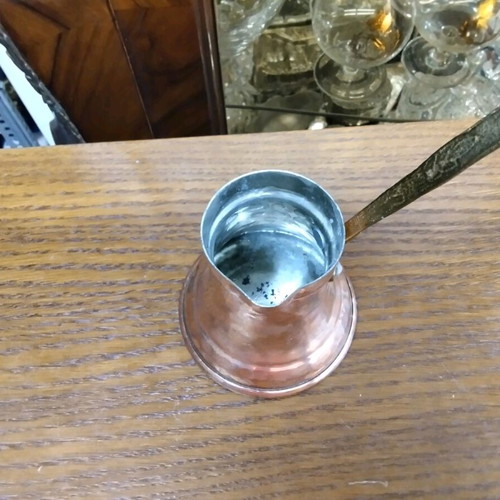 Bronze coffee pot used with iron handle for brewing coffee