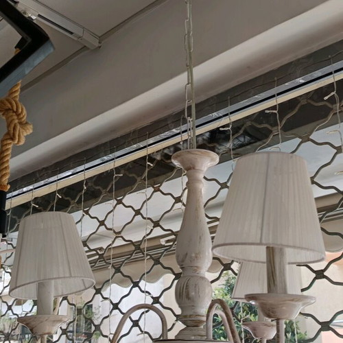 InLight 3-light ceiling chandelier with shades and crystals new