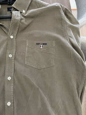 Navy and Green men's corduroy shirt used