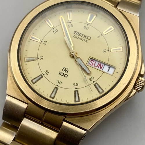 Seiko Quartz 100M 8123-7100 μεταχειρισμένο, επιχρυσωμένο 38mm