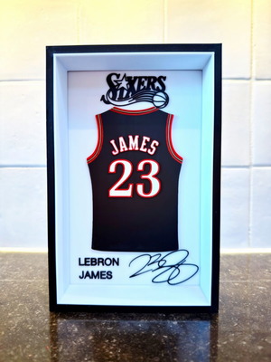 LeBron James #23 Sixers logo collectible, like new