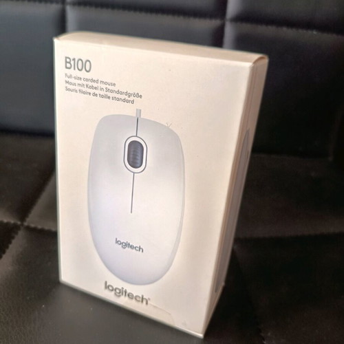 Logitech White B100 Mouse New