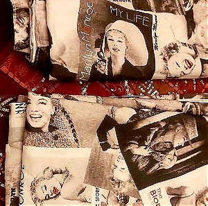 Κουρτίνες 2τμχ Marylin Monroe βαμβακερό ύφασμα έτοιμες με τρέσα σε άριστη κατάσταση