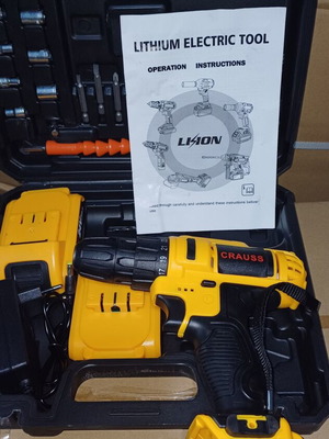 Heavy-duty cordless rechargeable drill new with 15 drill bits and 9 sleeves