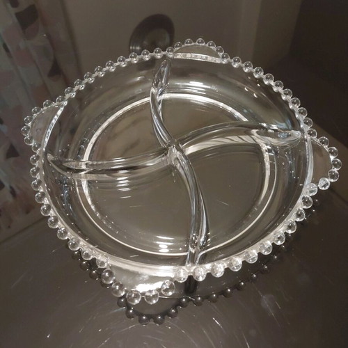 Glass nut bowl small new 22 cm