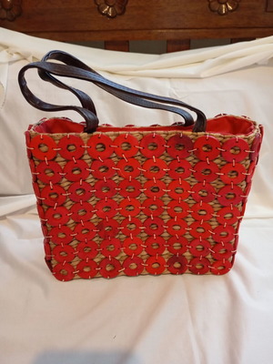 Alma Tonutti authentic straw shoulder bag, vintage boho style