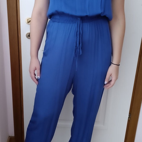 Secret royal blue jumpsuit with elastic waist and legs