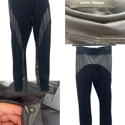 Isabel Marant leggings used, black with grey metallic panels, size S