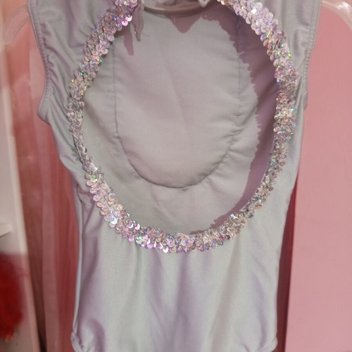 Rhythmic gymnastics leotard like new for 5-6 years, grey and pink