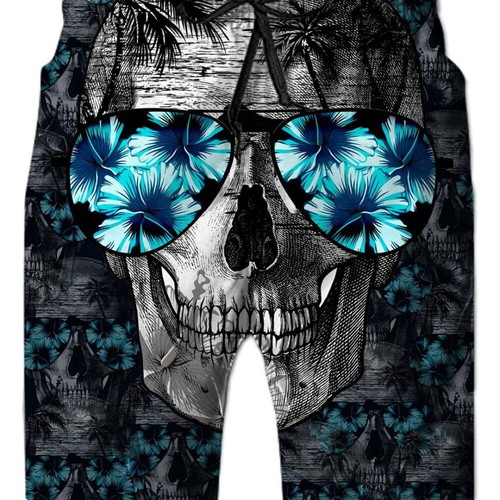 Men's Swim Shorts with 3D Print Size M New, Quick-Dry