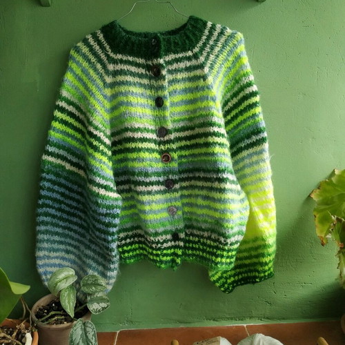 Handmade knitted cardigan new, multicolor, size M