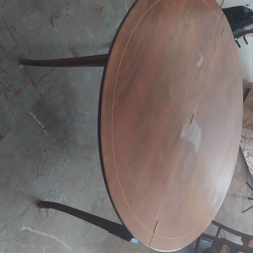 Wooden folding round table used, vintage style