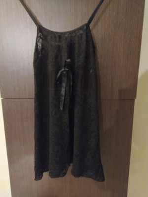 Νυχτικό δαντέλα καινούργιο, μαύρο, μέγεθος M