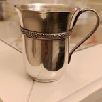 Vintage silver-plated egg set with snake leather imitation case like new
