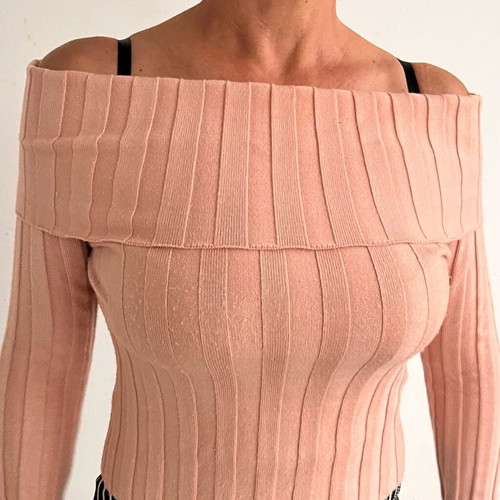 Winter off-shoulder top Zara used, pink, size M
