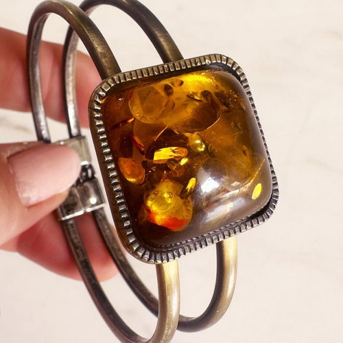 Vintage bracelet with amber 1960s used