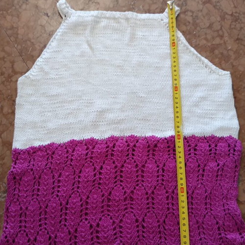 Summer blouse handmade cotton large extra large, white and pink