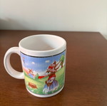 Vintage children's ceramic mug with Easter theme like new