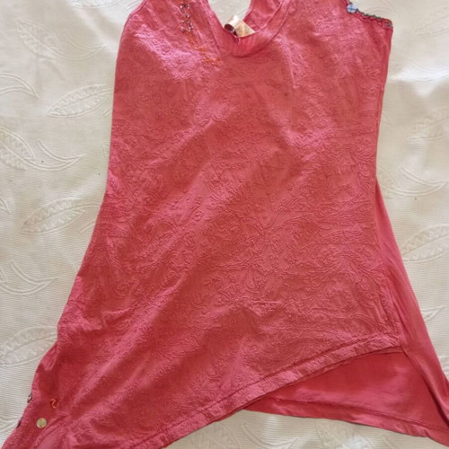 Vintage Just Angels Long Top with Crossed Straps and Beads, Like New