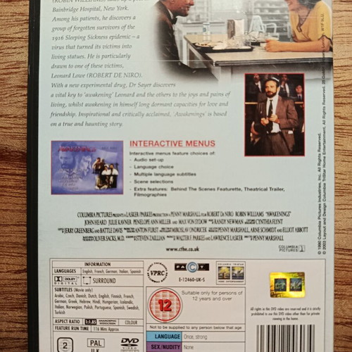 Awakenings DVD like new with Greek subtitles