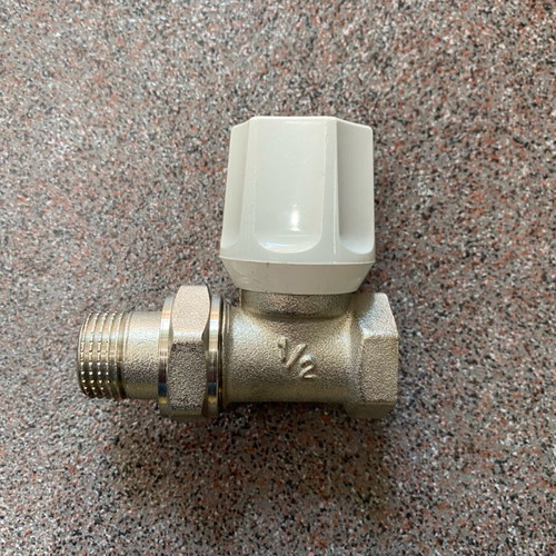 Radiator valve straight 1/2 inch new