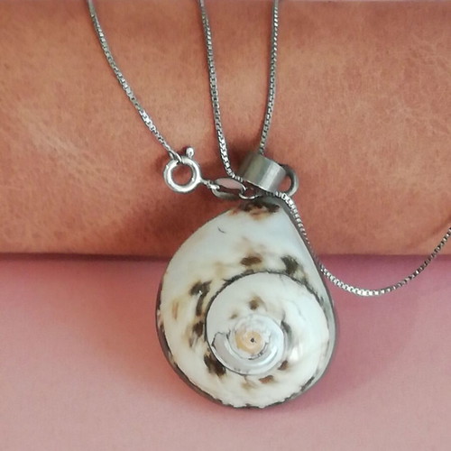 Silver 925 shell pendant necklace silver color like new